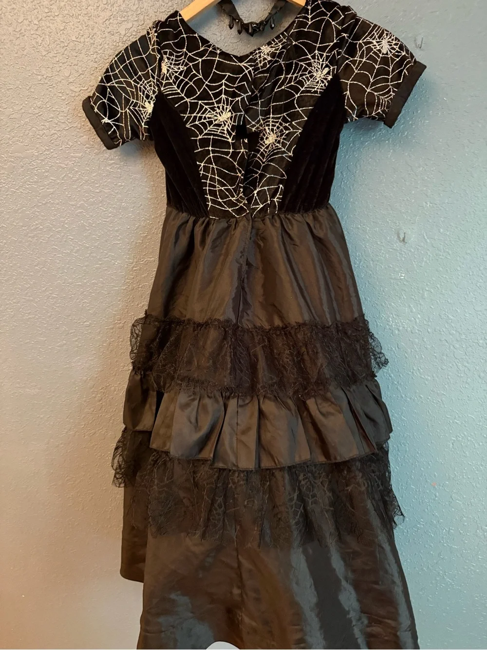 Black Spiderweb Halloween Witch Kids Costume Dress Read below